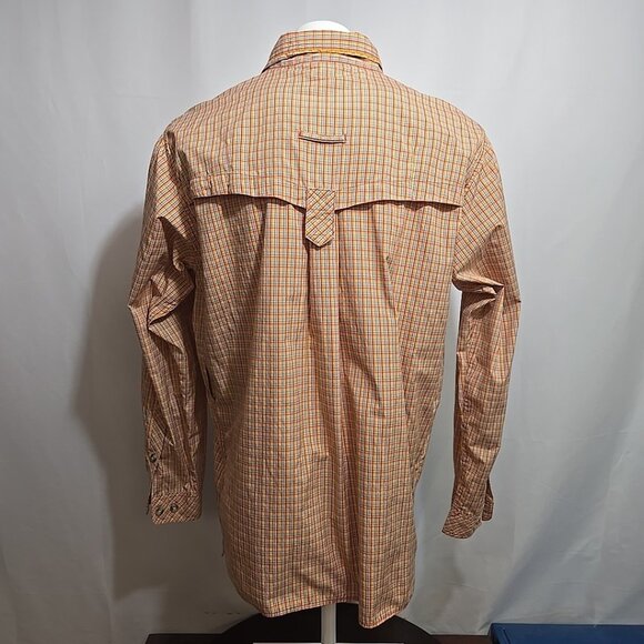 Exofficio Fishing Shirt Men Size XL Roll Tab Sleeve Button Up Vented Caped Plaid - Picture 3 of 9
